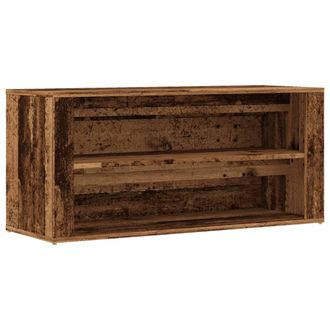 vidaXL Vidaxl - Banco Zapatero Madera Ingenier&iacute;a Madera Envejecida 100x35x45 Cm