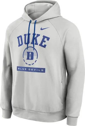 Nike Duke Courtside Nike Mens Dri-FIT College Pullover Hoodie in Grey | 04EJ0DJADU-USU