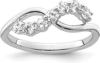 Diamond2Deal 14k White Gold Lab Grown Diamond Wedding Band Ring 1/2Ct Clarity- VS Color- G-H