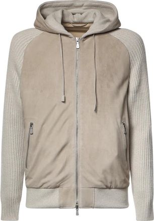 Eleventy Leren Jas - Heren - Leren en Su&egrave;de Jassen - Beige - L - Leer - Jassen