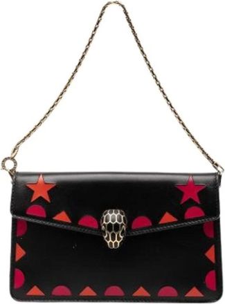 Bulgari Pre-owned Shoulder Bags, female, Black, Size: ONE SIZE Pre-owned Serpenti Forever Clutch