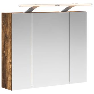 vidaXL Armario Con Espejo De Ba&ntilde;o Roble Ahumado 60 X 14,5 X 50 Cm Vidaxl