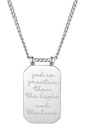 Mantra God Is Greater Than The Highs And The Lows - Necklace in Silver at Nordstrom