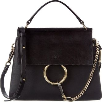 Chlo&eacute; Faye Small Leather & Suede Shoulder Bag