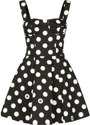 Dolce & Gabbana polka-dot corset minidress - women - Cotton/Elastane - 46 - Black