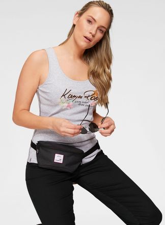 Kangaroos Tanktop KANGAROOS, Damen, Gr. 44/46, grau (hellgrau, meliert), Rippware, Obermaterial: 95% Baumwolle, 5% Viskose, bedruckt, meliert, sehr figurbetont 