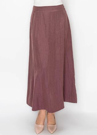 YAL New York Mauve A-Line Maxi Skirt with Panel Seams