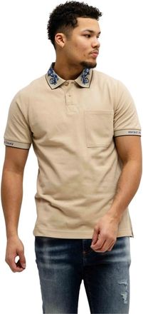 Versace Jeans Couture Tops, Heren, Beige, S, Katoen, Barok Kraag Polo Beige Heren