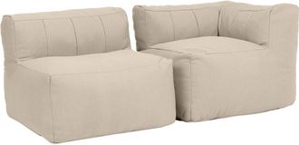 Icon Brand Puf sof&aacute; esquinero modular 2 piezas int/ext en olefina beige