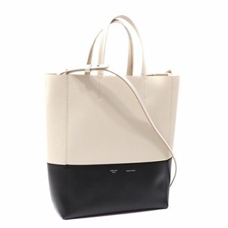Celine Black White Leather Tote Bag (Pre-Owned)