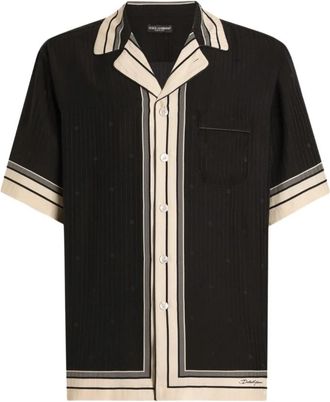 Dolce & Gabbana Camisa MC - Heren - Korte mouwen Overhemden - Zwart - XL - Overhemden