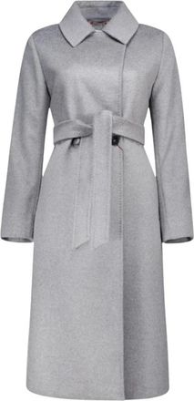 Max Mara Grijze Jassen voor Vrouwen - Dames - Jas met riem - Grijs - S - Jassen