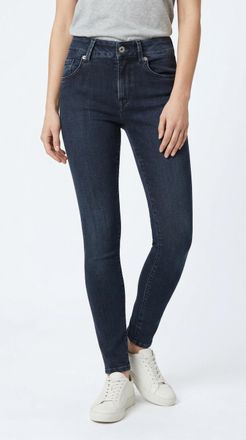 Pepe Jeans London Skinny-fit-Jeans PEPE JEANS SKINNY JEANS MW, Damen, Gr. 25, L&auml;nge 32, tiefblau, Denim/Jeans, Obermaterial: 84% Baumwolle, 15% Polyester, 1% Elasthan, 