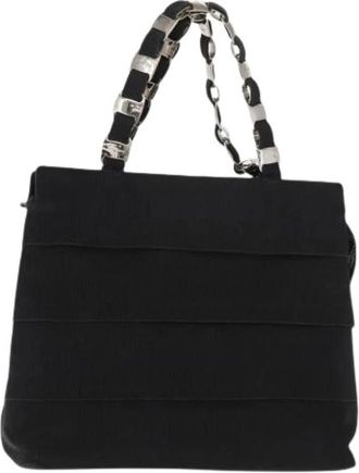 Ferragamo Pre-owned Handbags, female, Black, Size: ONE SIZE Pre-owned Canvas Handbag