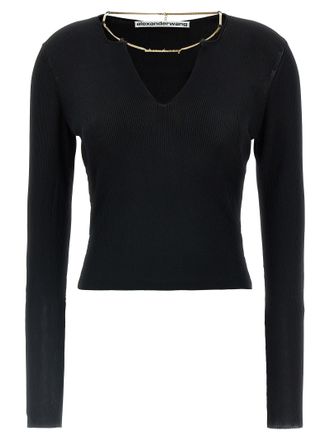 cardigan in seamless rib-knit in BLACK | alexanderwang®