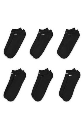 Nike Everyday 6-Pack Lightweight Low Cut Socks in Black/white at Nordstrom Rack, Size Large