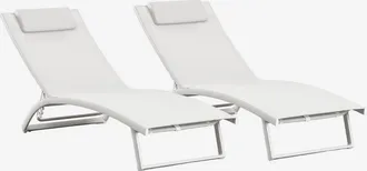 Sklum Pack De 2 Tumbonas Reclinables En Aluminio Con Coj&iacute;n Dulem Sklum
