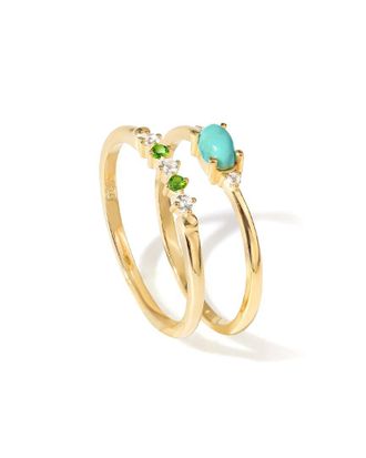 Tiramisu 14K Over Silver 0.57 Ct. Tw. Gemstone Solitaire Ring