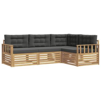 vidaXL Conjunto De Sof&aacute;s De Exterior 5 Pcs Blanco Y Antracita Vidaxl