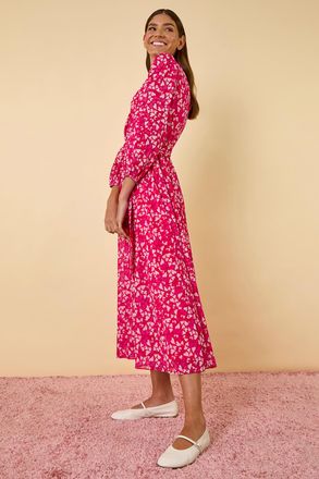 Roman Heart Print Midi Dress