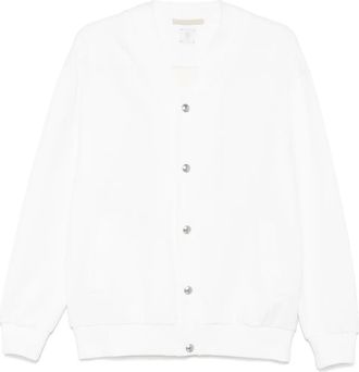 Eleventy Bomber in jersey - Bianco