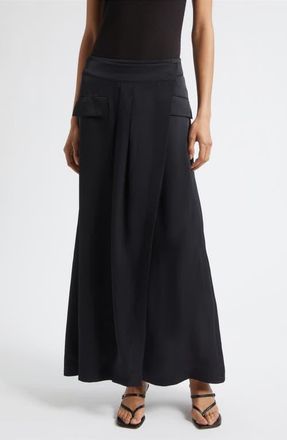 Ramy Brook Faux Wrap Maxi Skirt in Black at Nordstrom, Size 10