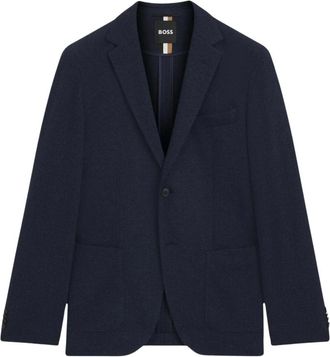 HUGO BOSS Jaye Jersey Herringbone Blazer - male - Boss - Blazers - Blue - XL - Jackets