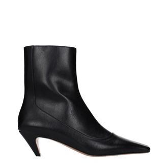 Stella McCartney Black Leather Ankle Womens Boots