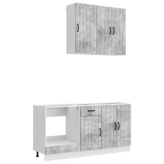 vidaXL Unidad De Cocina Lucca 5 Uds. Gris Hormig&oacute;n Vidaxl