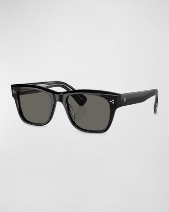 Oliver Peoples Men & apos;s Birell Sun Acetate Rectangle Sunglasses