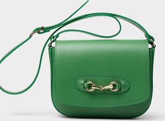 Simons Womens Metal buckle leather saddle bag Exclusive collection from Italy
