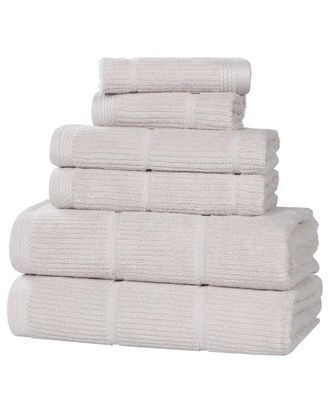 Superior Milo Smart Twist Cotton Medium Weight Solid Ribbed 6pc Towel Set
