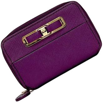 Ferragamo Purple Leather Coin Purse/Coin Case (Pre-Owned)