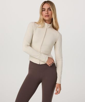 Vuori Clothing AllTheFeels Full Zip | Bone | XS, Size Extra Small