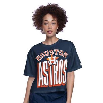 Starter Womens Starter Navy Houston Astros Play the Ball Boxy Cropped T-Shirt at Nordstrom, Size Large