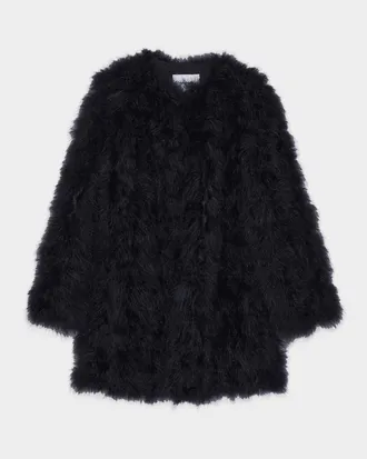 Yves Salomon Feathered Shawl-Collar Coat
