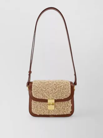 A.P.C. grace small crossbody shearling texture shoulder