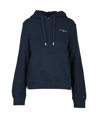 Tommy Hilfiger Dark Blue Cropped Hooded Sweatshirt