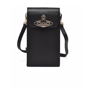 Vivienne Westwood Telefoonhoesje - Heren - Accessoires - Zwart - Maat: ONE Size Leer