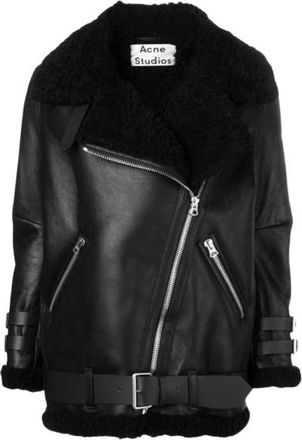 Acne Studios Black Velocite Shearling Jacket. Size 37