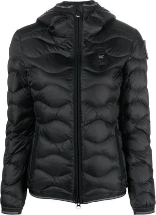 Blauer Camelia Wave Gewatteerde Jas - Dames - Winterjassen - Zwart - S - Leer - Jassen
