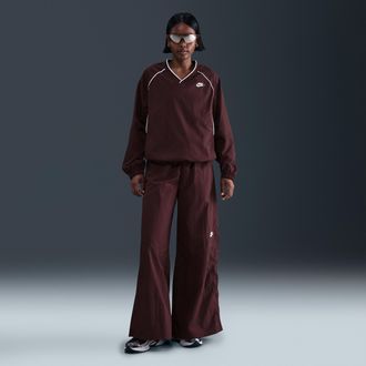 Nike Womens Nike Sportswear Wide-Leg Woven Pants in Red | IH8508-652