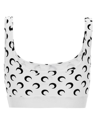 Marine Serre Moon-Print Stretch Jersey Tank Top - White
