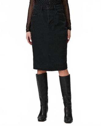 Paige Siren Midi Skirt In Pitch Dark