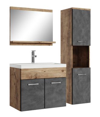 Badplaats Conjunto De Muebles De Ba&ntilde;o Montreal 60 Cm - Roble Casta&ntilde;o Con G
