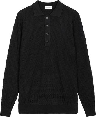 Paolo Pecora Polo Collar Knit Sweater With Button Closure