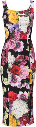 Dolce & Gabbana Multicolor Ortensia Patchwork Sheath Womens Dress