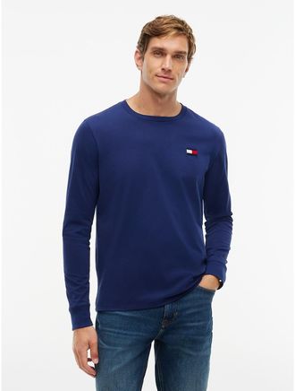 Tommy Hilfiger Mens Long-Sleeve Back Flag Logo T-Shirt - Preppy Navy - XXXL