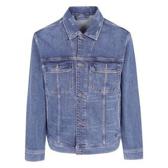 Emporio Armani Jassen, Heren, Blauw, XL, Denim, Denim Classic Jacket