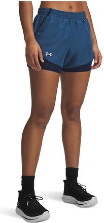 Under Armour Fly By 2-in-1 Shorts Womens Shorts Wham Blue/Academy/Reflective : LG (US 12-14), Polyester